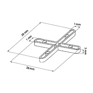 Separador cruceta X - Junta 1 mm